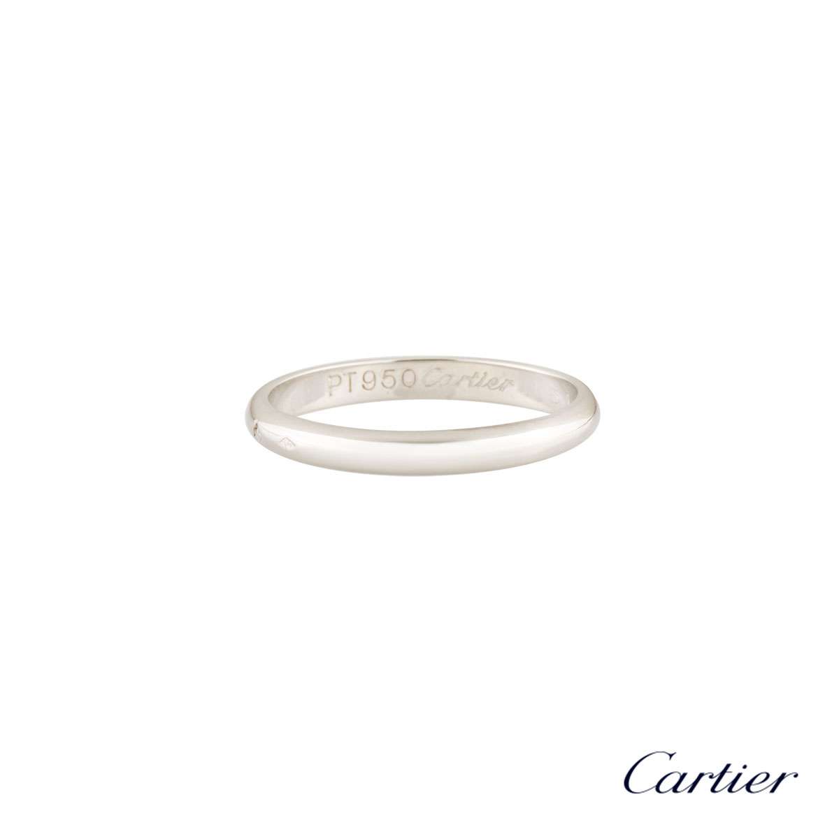 Cartier 1895 Platinum Wedding Ring B4012551 | Rich Diamonds